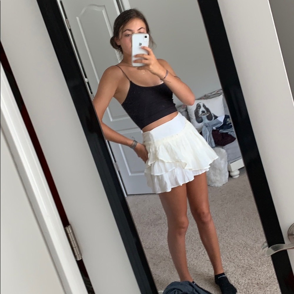 FREE PEOPLE | 0 | NWT Ruffle White Cream Skirt